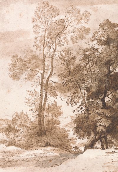 Bomen en herten door John Constable